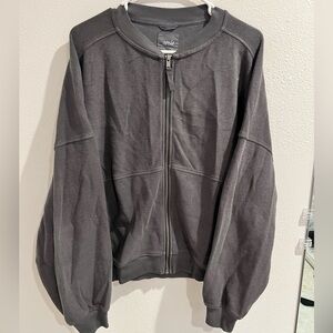 Aerie Charcoal Zip-Up Jacket